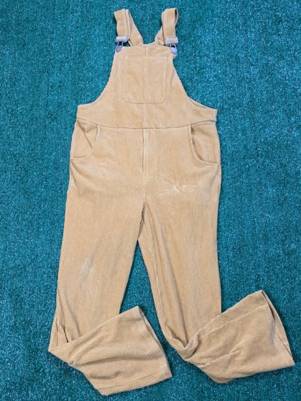 Swoveralls Corduroy Overalls Unisex XS Mustard Gold Wide Leg Pockets